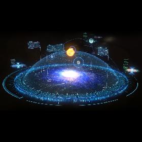 3D model Galaxy Hologram Interface